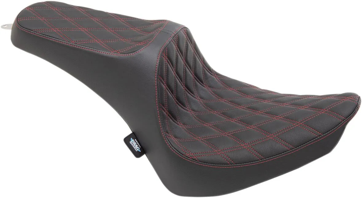 Drag Specialties Predator Iii Seat - Black/red - For Harley Davidson