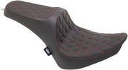 Drag Specialties Predator Iii Seat - Black/red - For Harley Davidson