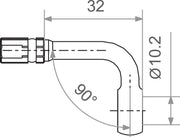 Trw Varioflex Banjo Fitting 90° Bend