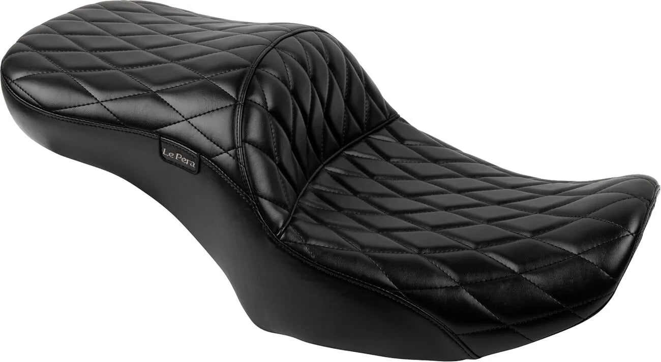 Le Pera Maverick Seat - Black Vinyl Motorcycle Seat - For Harley Davidson