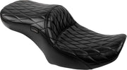 Le Pera Maverick Seat - Black Vinyl Motorcycle Seat - For Harley Davidson
