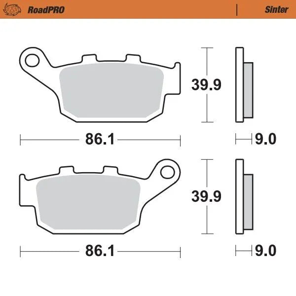 Moto-master Roadpro Sinter Brake Pad Rear - Rear