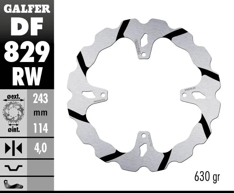 Galfer Wave Grooved Fixed Brake Rotor - Rear