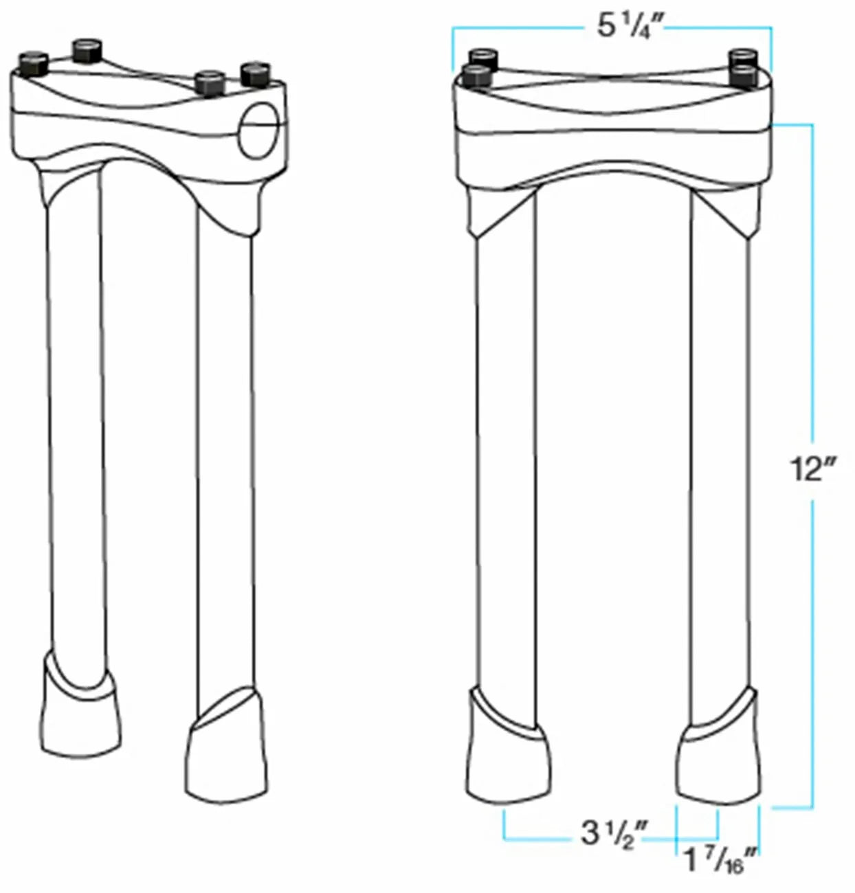 Biltwell Murdock Handlebar Risers - 1" Bars