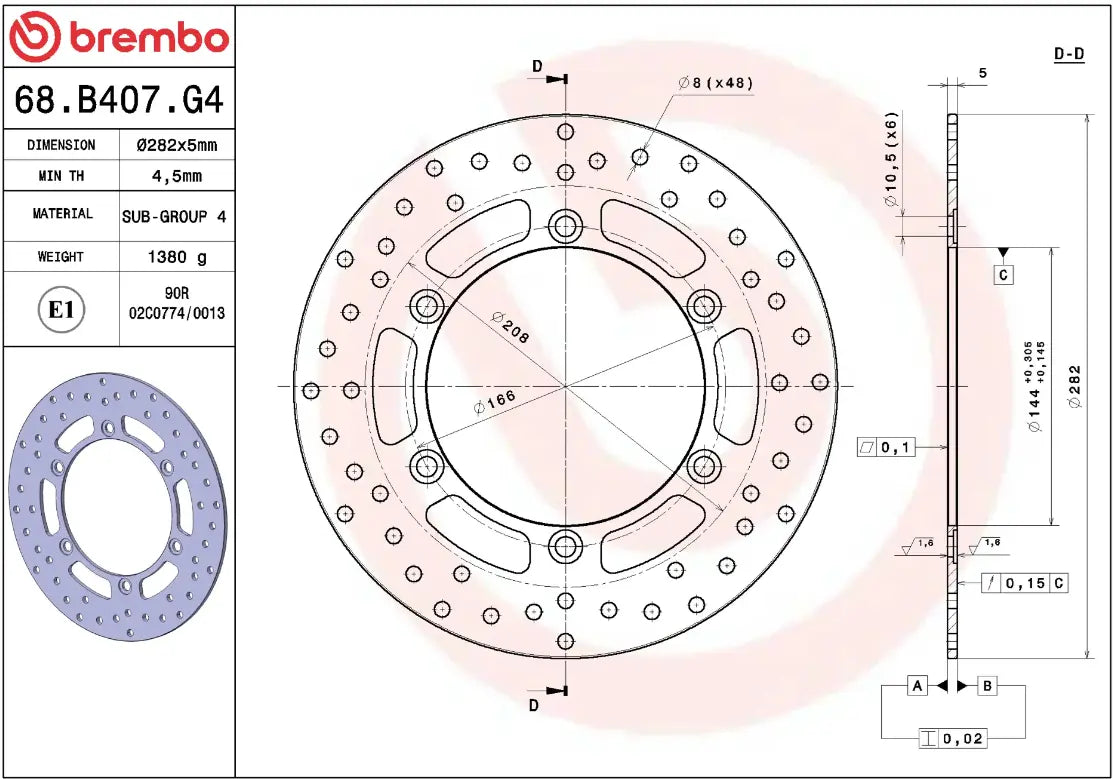 Brembo Serie Oro Fixed Brake Rotor