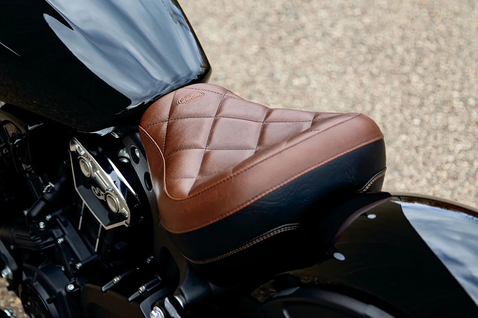 Mustang Solo Touring Seat - Brown Vinyl - For INDIAN