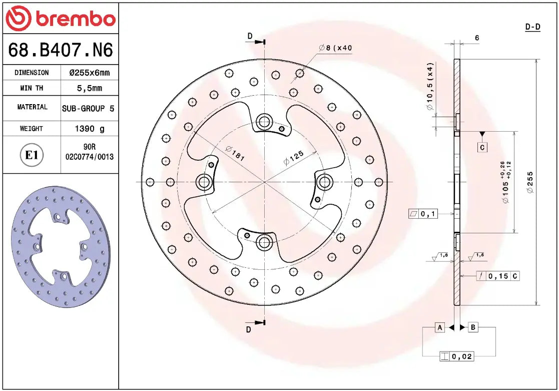 Brembo Serie Oro Fixed Brake Rotor Prime Line