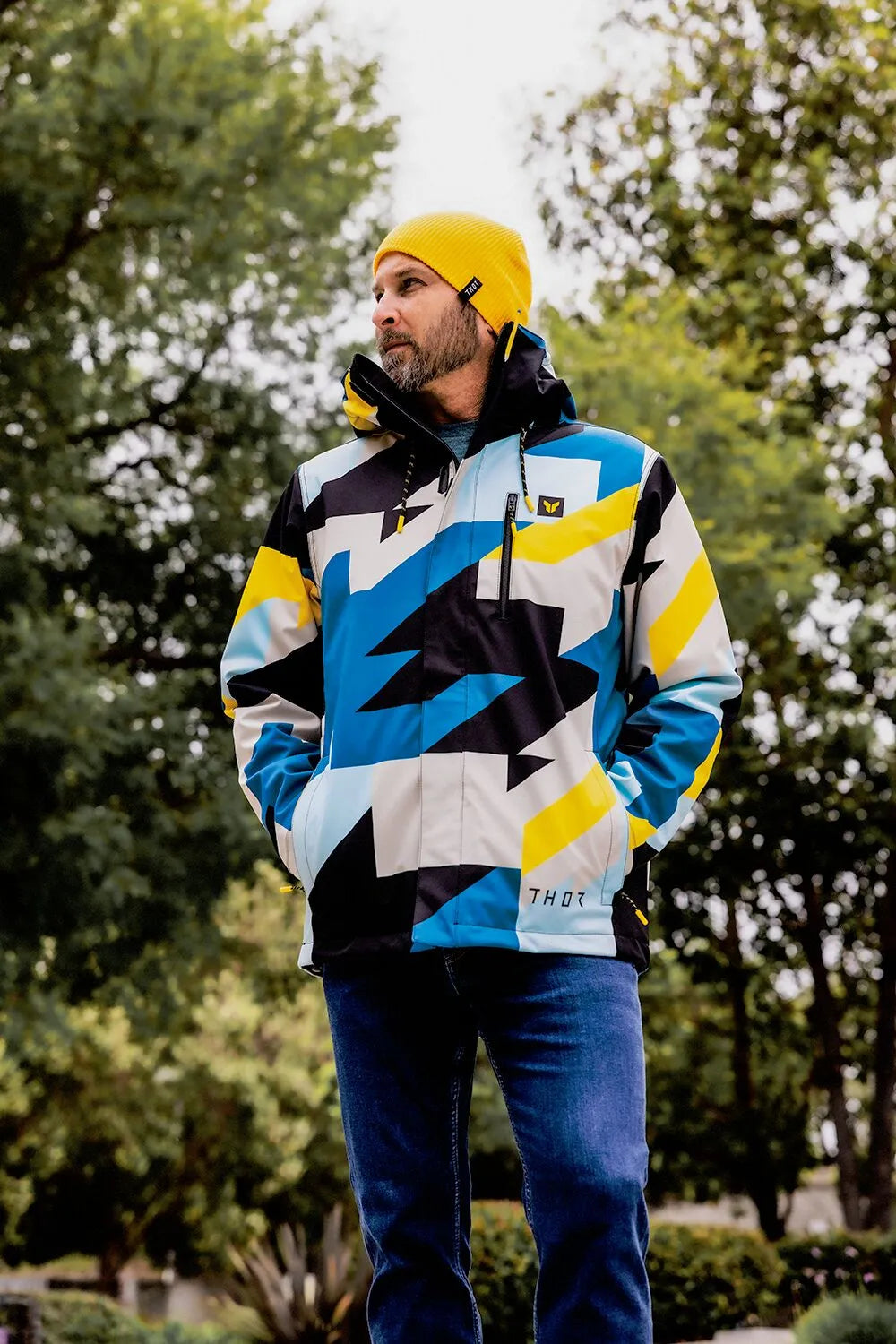 Thor Brave Tour Jacket - Black/Blue/Light Gray/Yellow