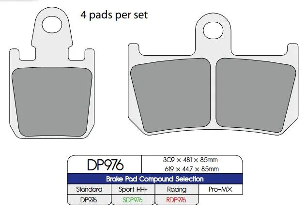 Dp Brakes Standard Sintered Metal Brake Pads - Front