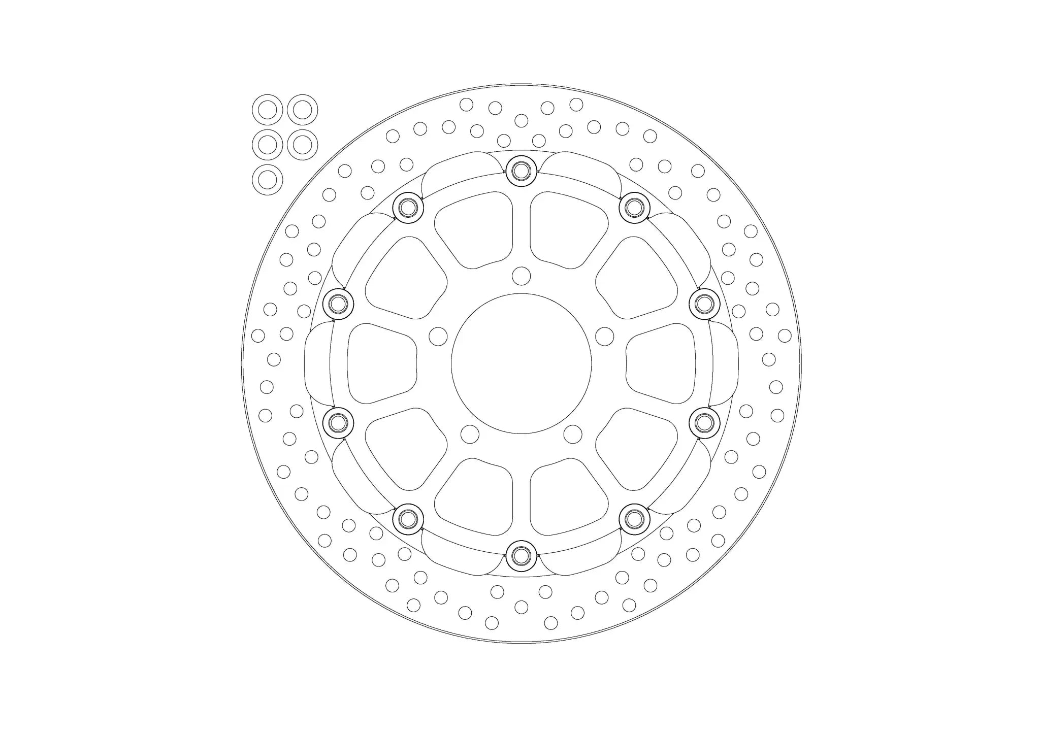 Moto-master Halo Series Floating Rotor For Motorcycles - Front
