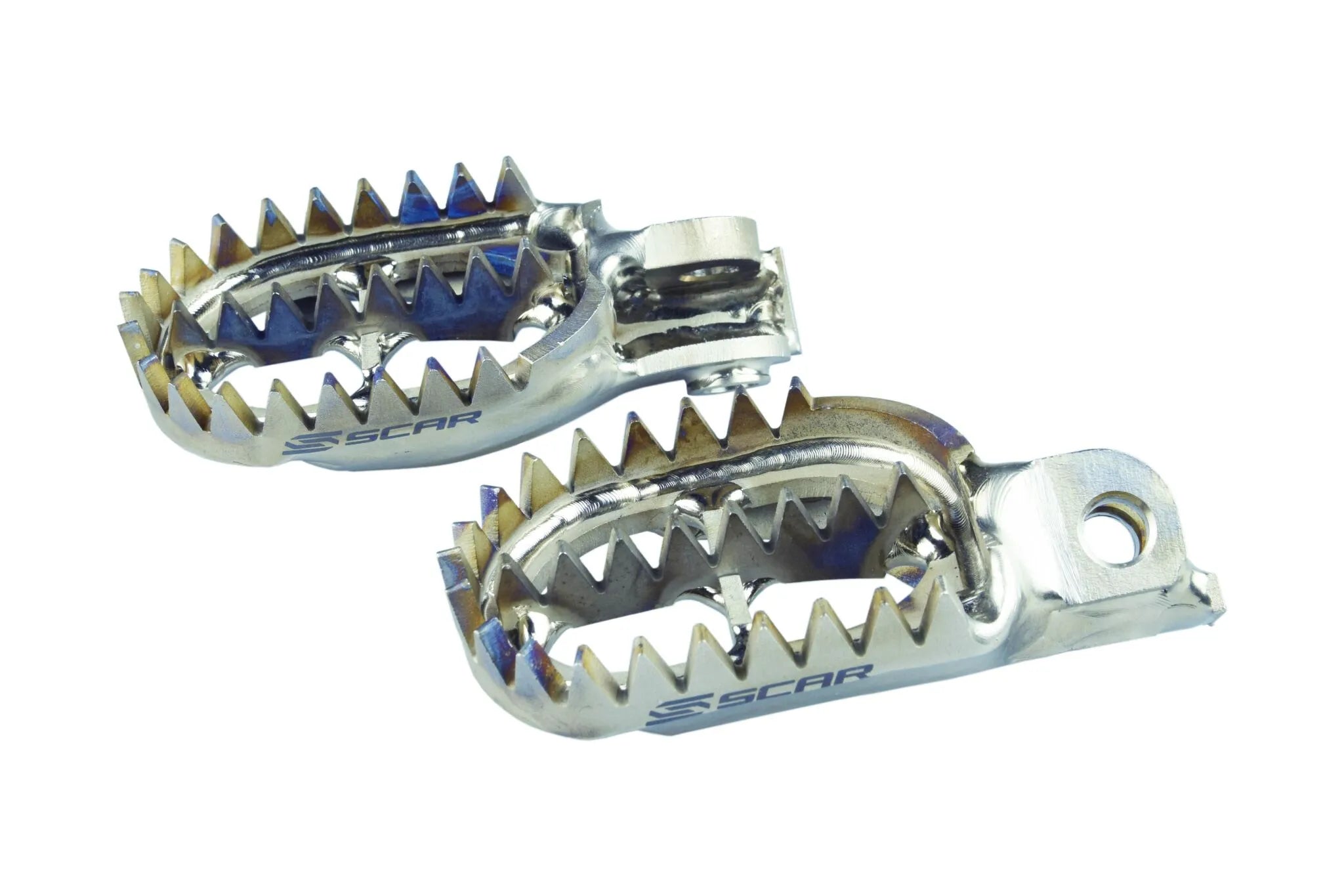 Scar Titanium Footpegs - Enhanced Grip
