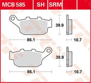 Trw Sh Series Sintered Metal Rear Brake Pads - Rear