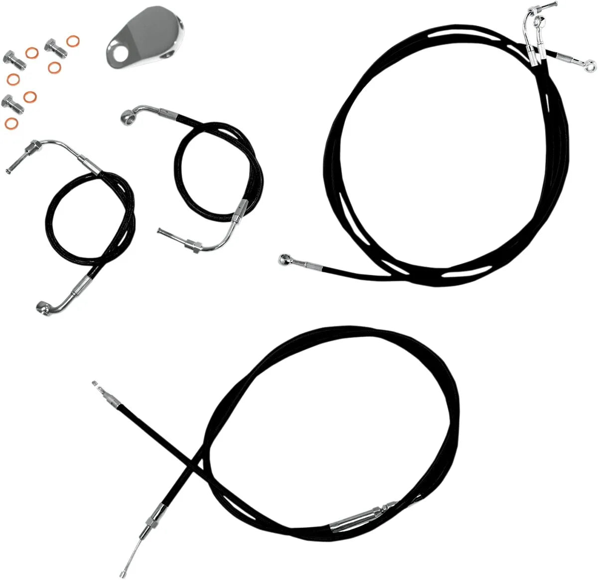 LA CHOPPERS Standard Black Vinyl Cable & Brake Line Kit