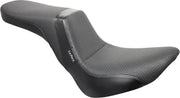 Le Pera Daytona 2-up Seat - Black Vinyl - For Harley Davidson