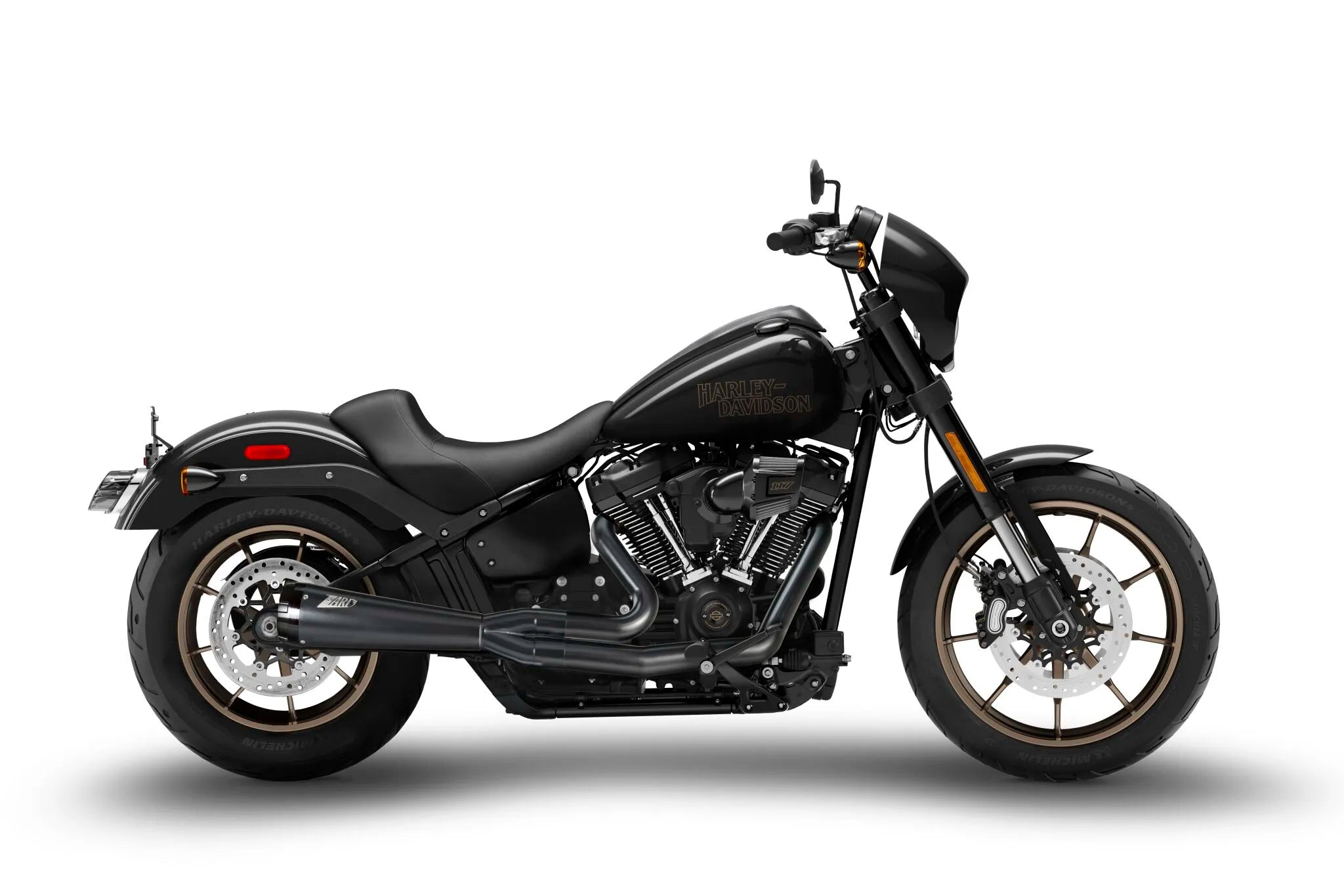 Zard 2:1 Full Exhaust System For H-d Softails (Black) - ECE Street Legal & Approved - ECE Street Legal Approved