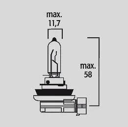 Flosser Halogen H9 Headlight Bulb - 12v 65w