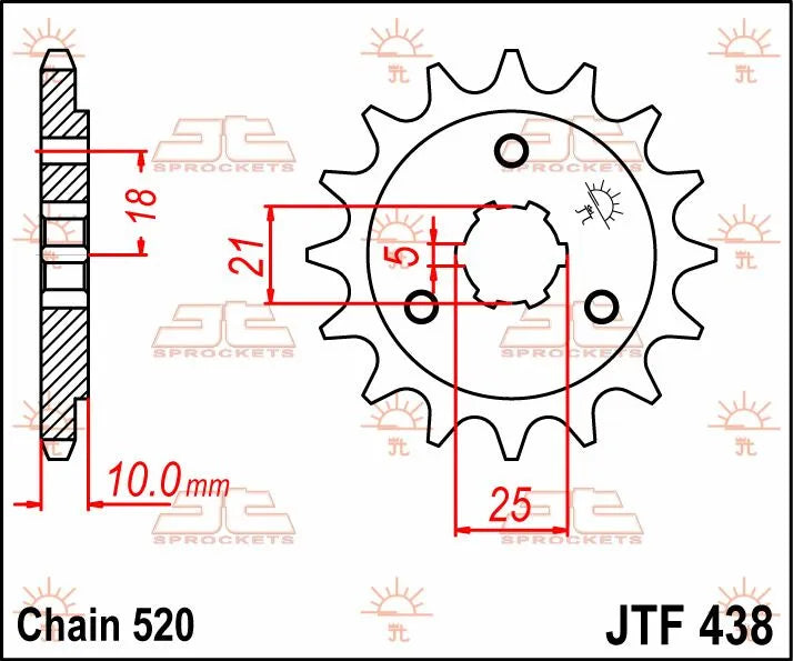 Jt Sprockets Front Sprocket - 520 Chain, 15 Tooth