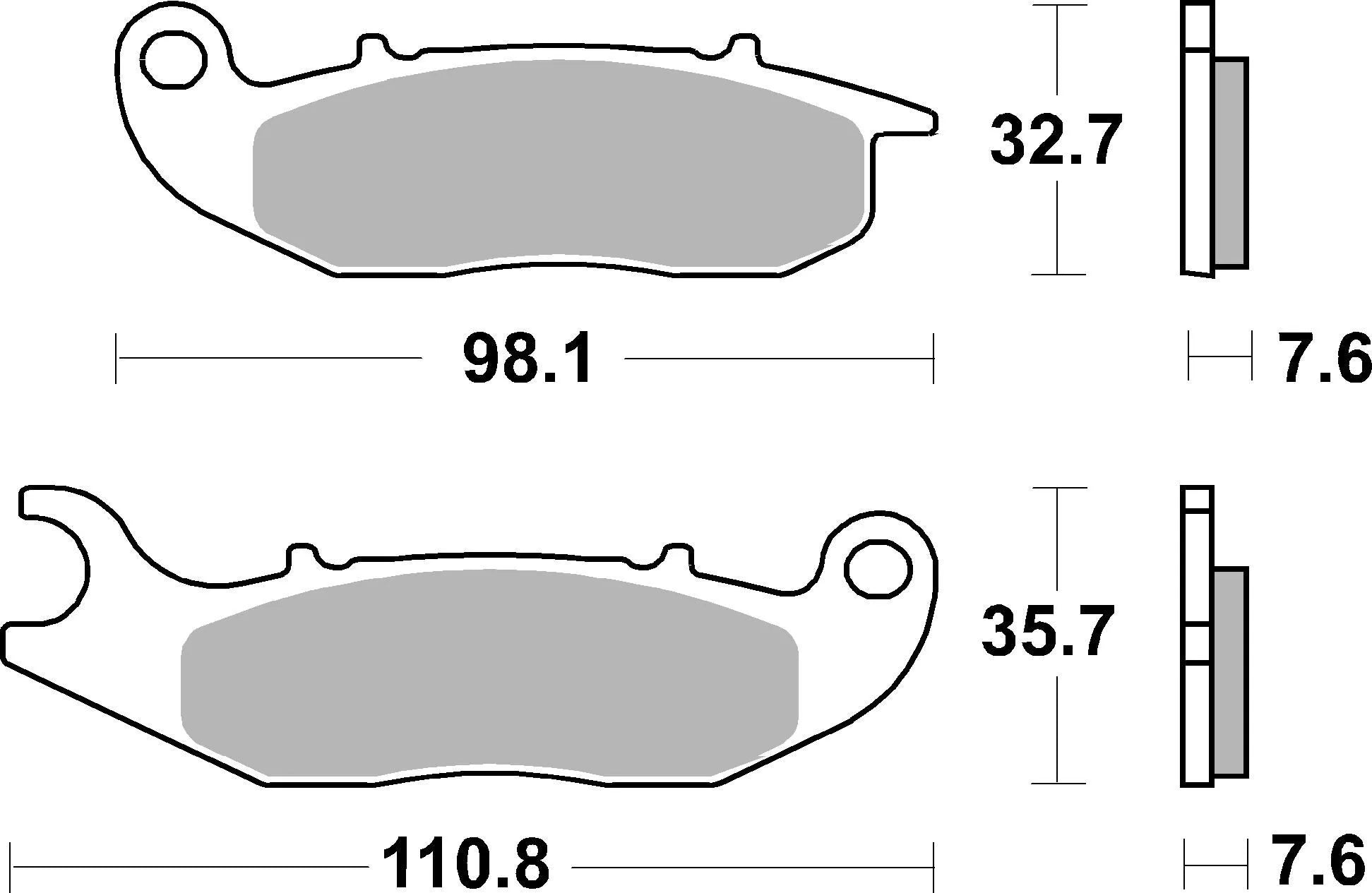 Sbs Hf Street Ceramic Organic Brake Pads Set - Front