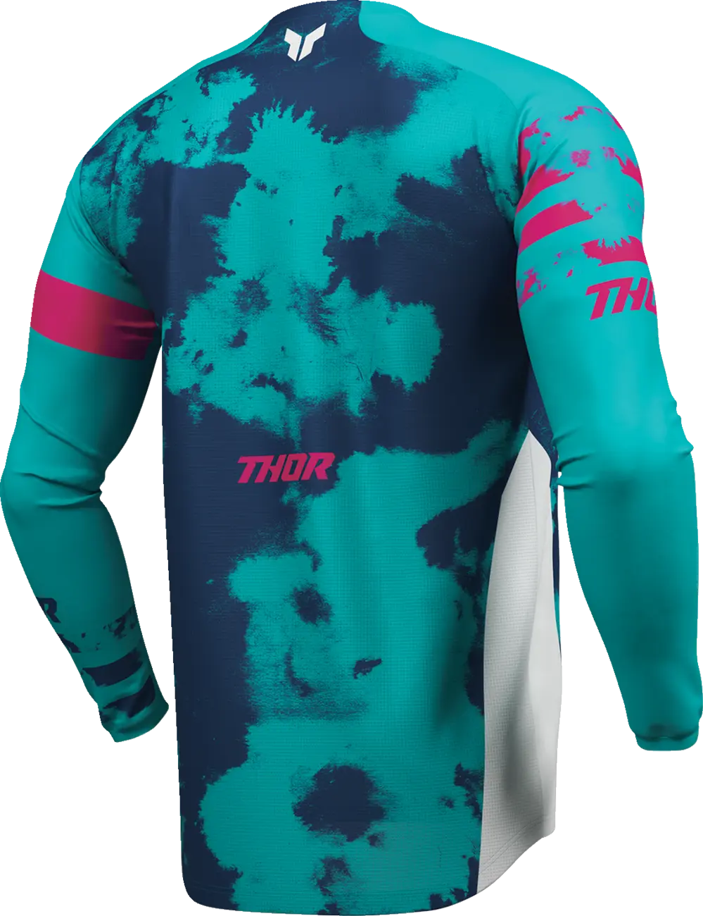 Thor Launchmode Bleach Motocross Jersey - Blue/Pink/White/Aqua