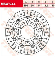 Trw Round Floating Brake Rotor For Motorcycle - Front