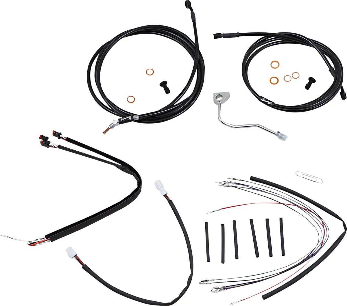 BURLY BRAND Black Vinyl Cable/Line Kit for Ape Hangers