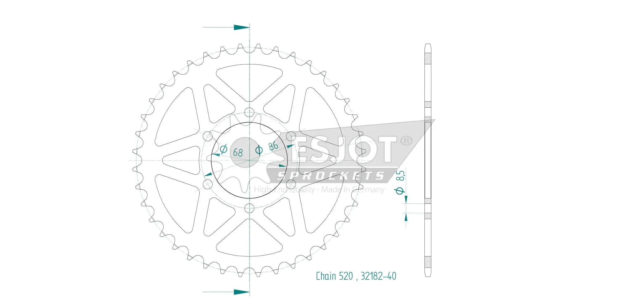 Esjot 520 Rear Sprocket - High-quality Steel