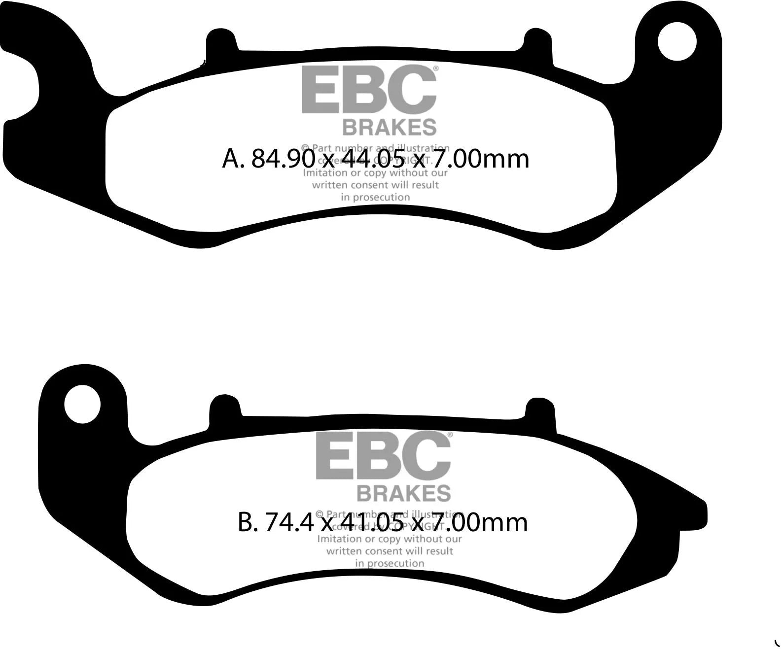 Ebc Sfa Organic Scooter Brake Pads - Superior Stopping Power - Front