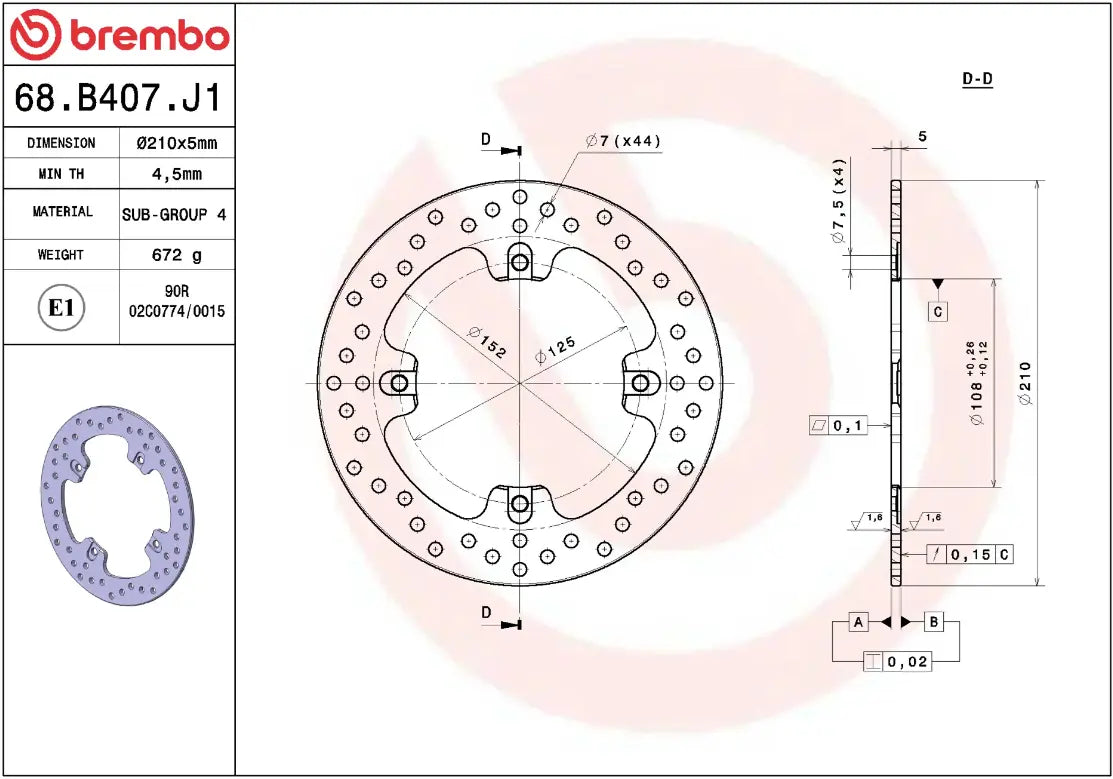 Brembo Serie Oro Fixed Brake Rotor