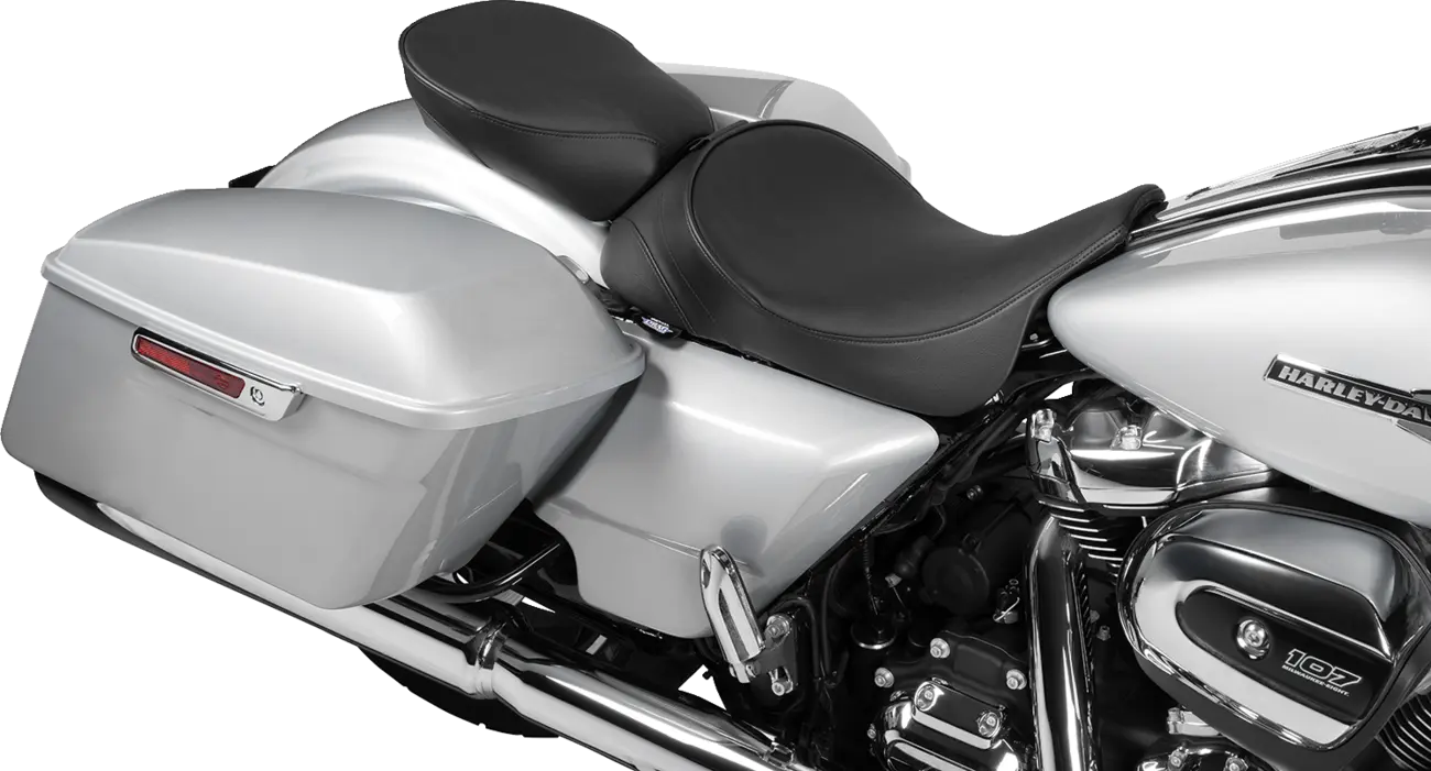 Drag Specialties Rear Solo Seat - Black Vinyl - For Harley Davidson
