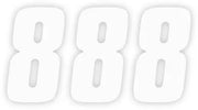 Factory Effex Number Stickers - White "8" (3-pack)