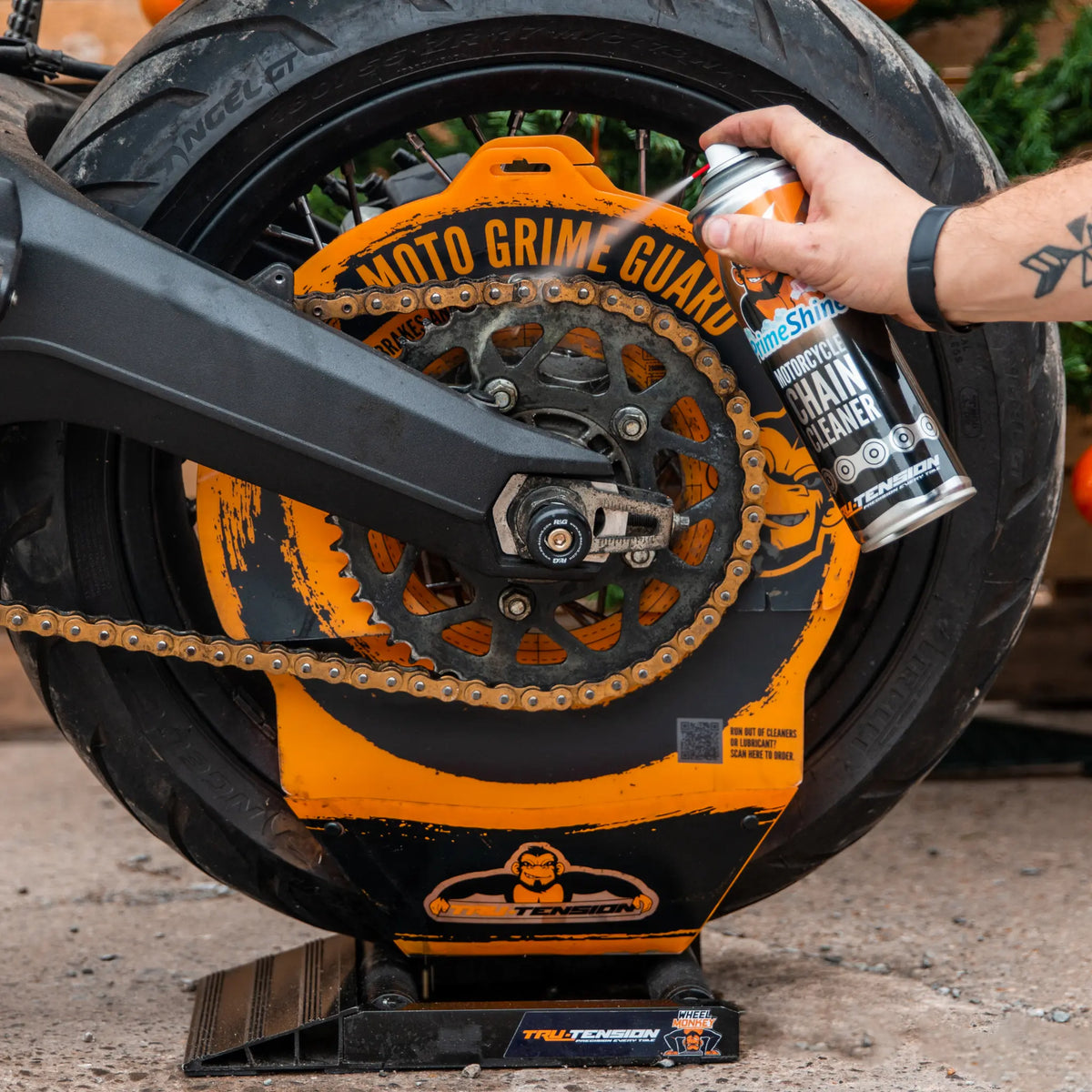 Tru-Tension Moto Grime Guard Orange for Motorcycles
