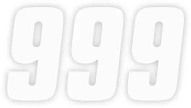Factory Effex Number Stickers - White '9' (3-pack)