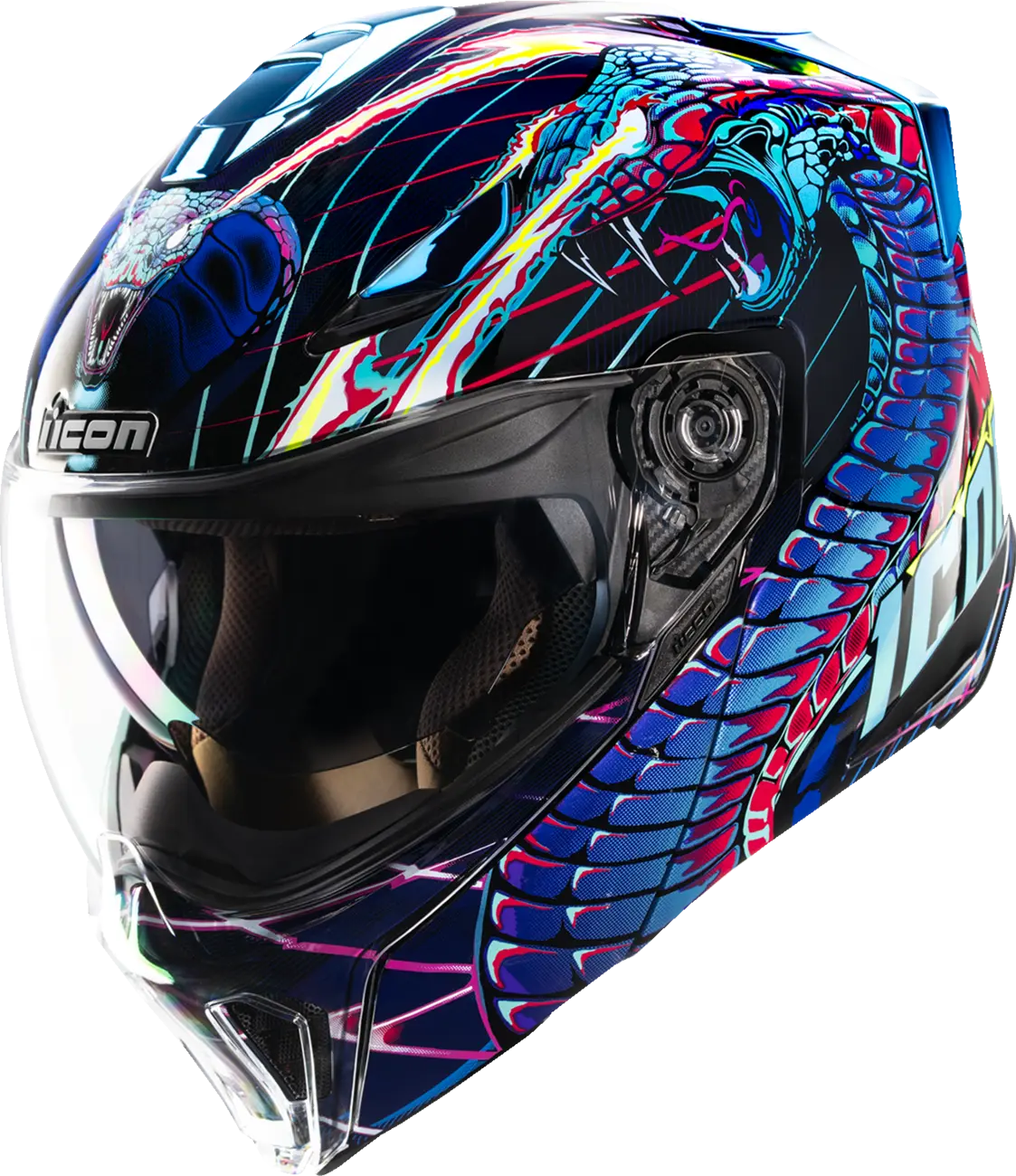 ICON Threshold Synthwave Lazer Cobra Modular Helmet