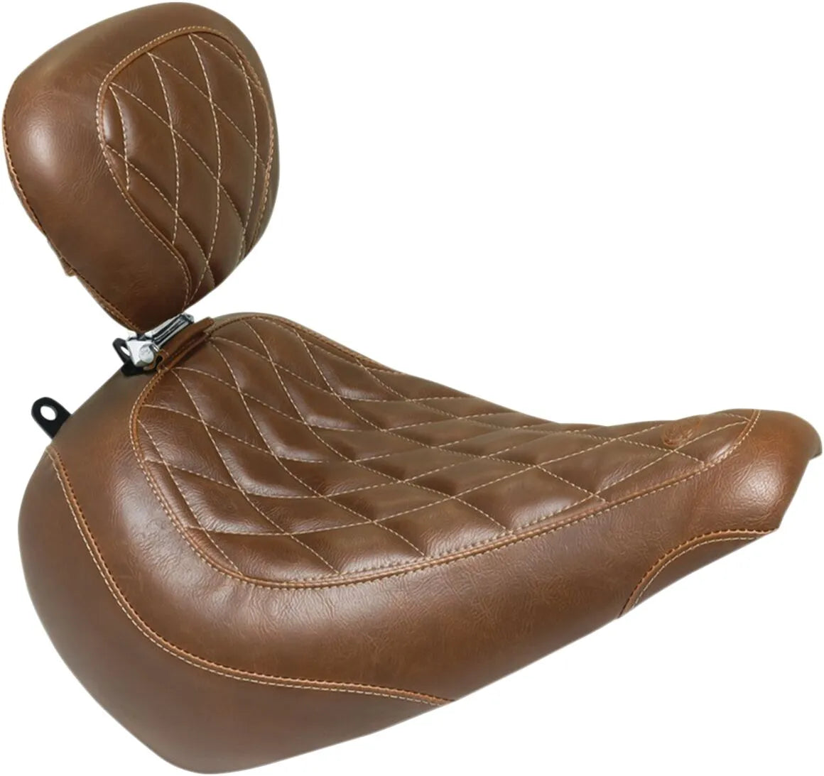 Mustang Wide Tripper Solo Seat - Brown - For Harley Davidson