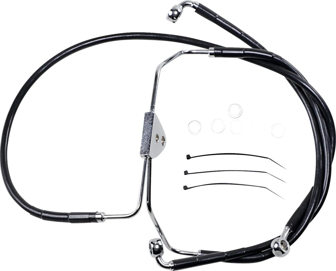 Drag Specialties Extended Black Vinyl Brake Line Kit