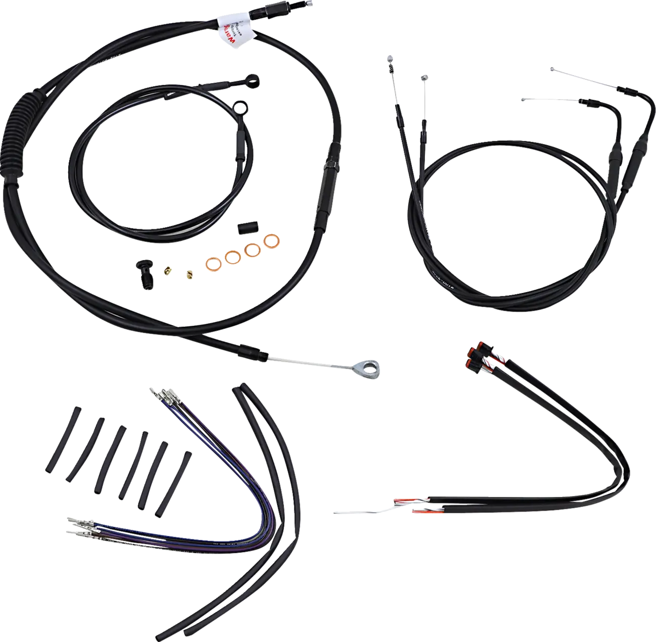 BURLY BRAND Black Vinyl Handlebar Cable Kit for Ape Hangers