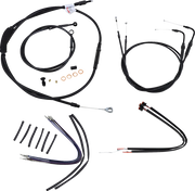 BURLY BRAND Black Vinyl Handlebar Cable/Line Kit for Ape Hangers