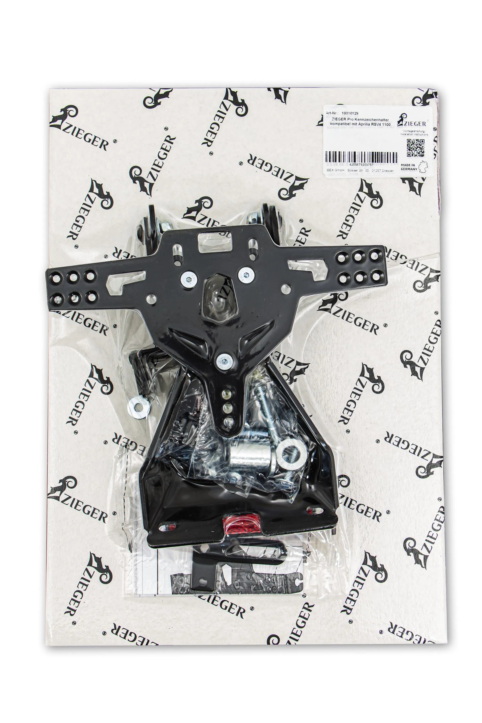 Zieger Pro License Plate Holder Type D For Motorcycles