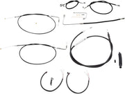 LA CHOPPERS Complete Black Vinyl Braided Handlebar Cable/Brake