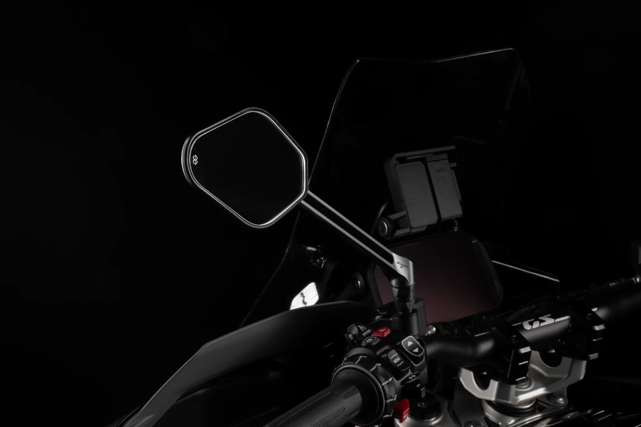 Gilles Tooling Stratos Mirror M8 Black Aluminum