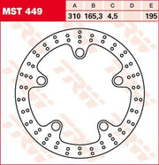 Trw Round Fixed Brake Rotor 310mm - Front