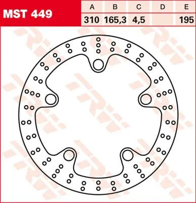 Trw Round Fixed Brake Rotor 310mm - Front