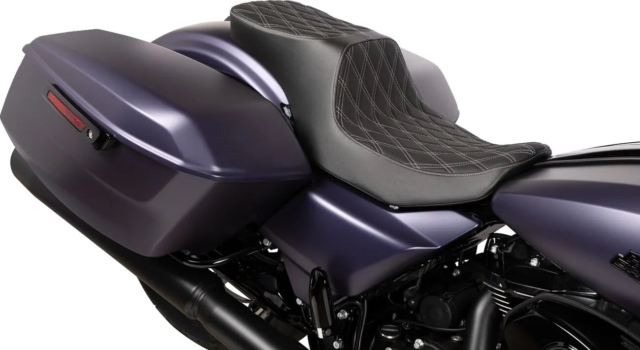 Drag Specialties Performance Predator 2-up Seat - For Harley Davidson