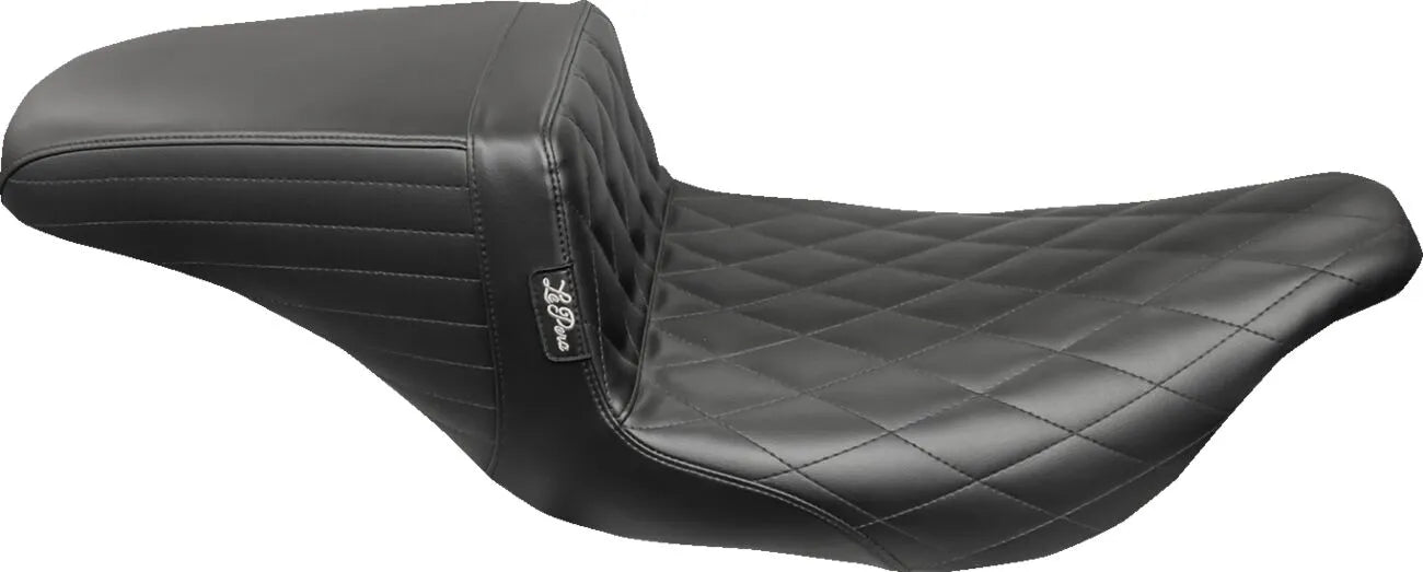 Le Pera Kickflip Seat - Black Vinyl, Diamond Stitch - For Harley Davidson