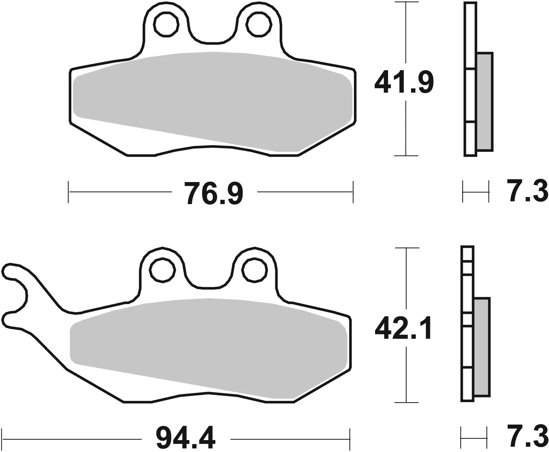 Sbs Hf Street Ceramic Organic Brake Pads - Front