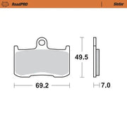 Moto-master Roadpro Sinter Brake Pad Front - Sintered Metal - Front