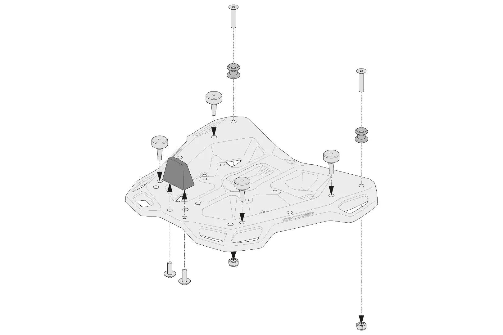 Sw-motech Adapter Kit For Shad Top Case On Adventure Racks