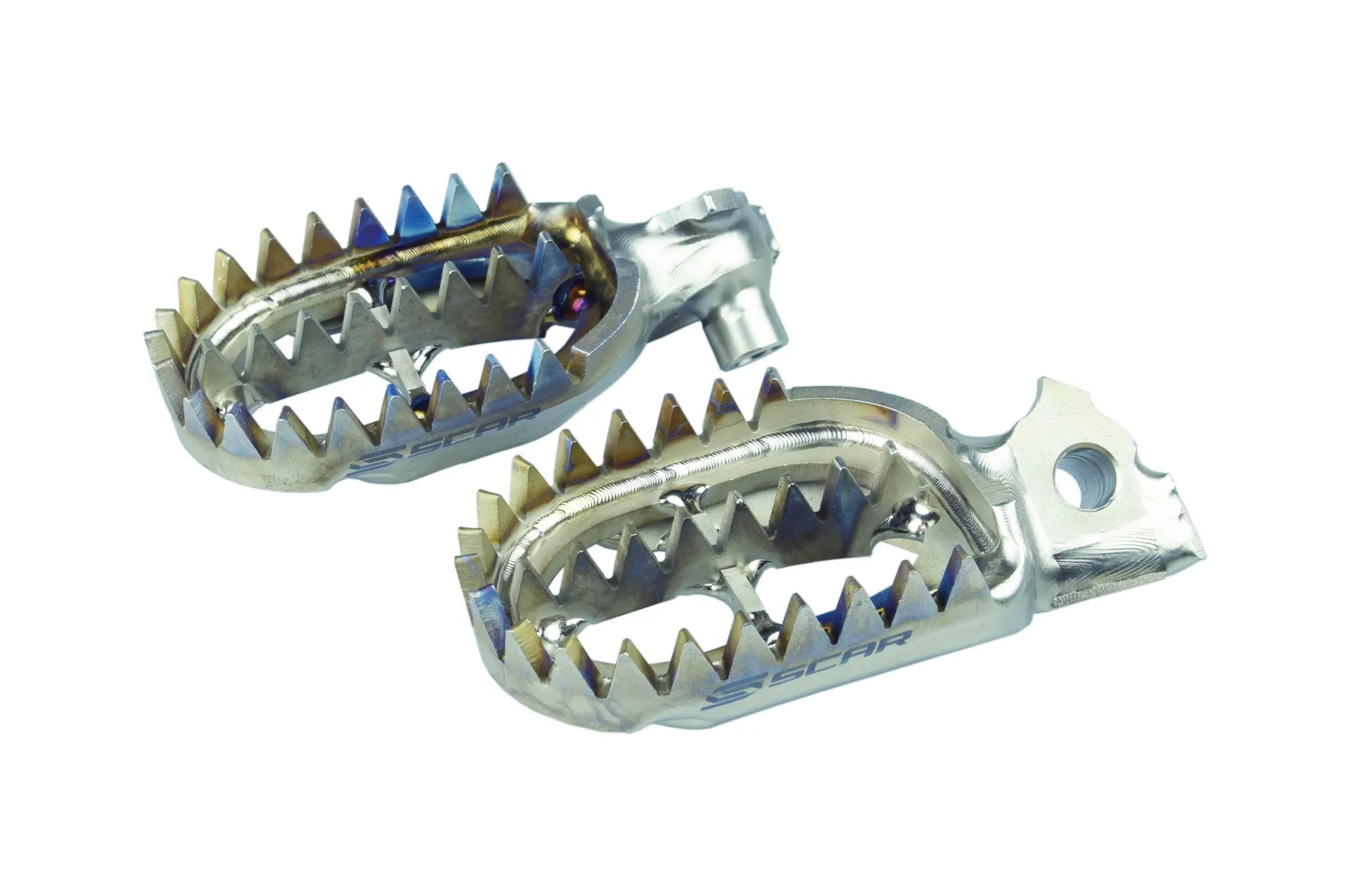 Scar Titanium Footpegs - Enhanced Grip