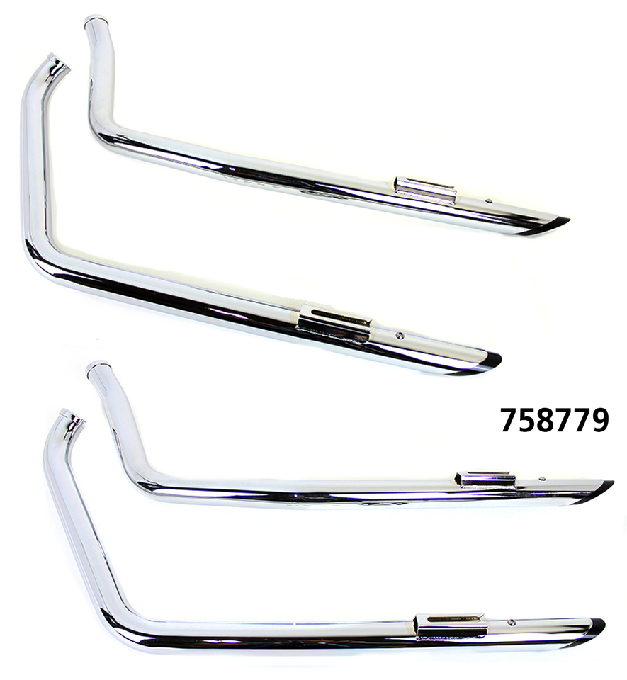V-Twin Drag Pipe Set with Short Black Slash Tips – Exhaust