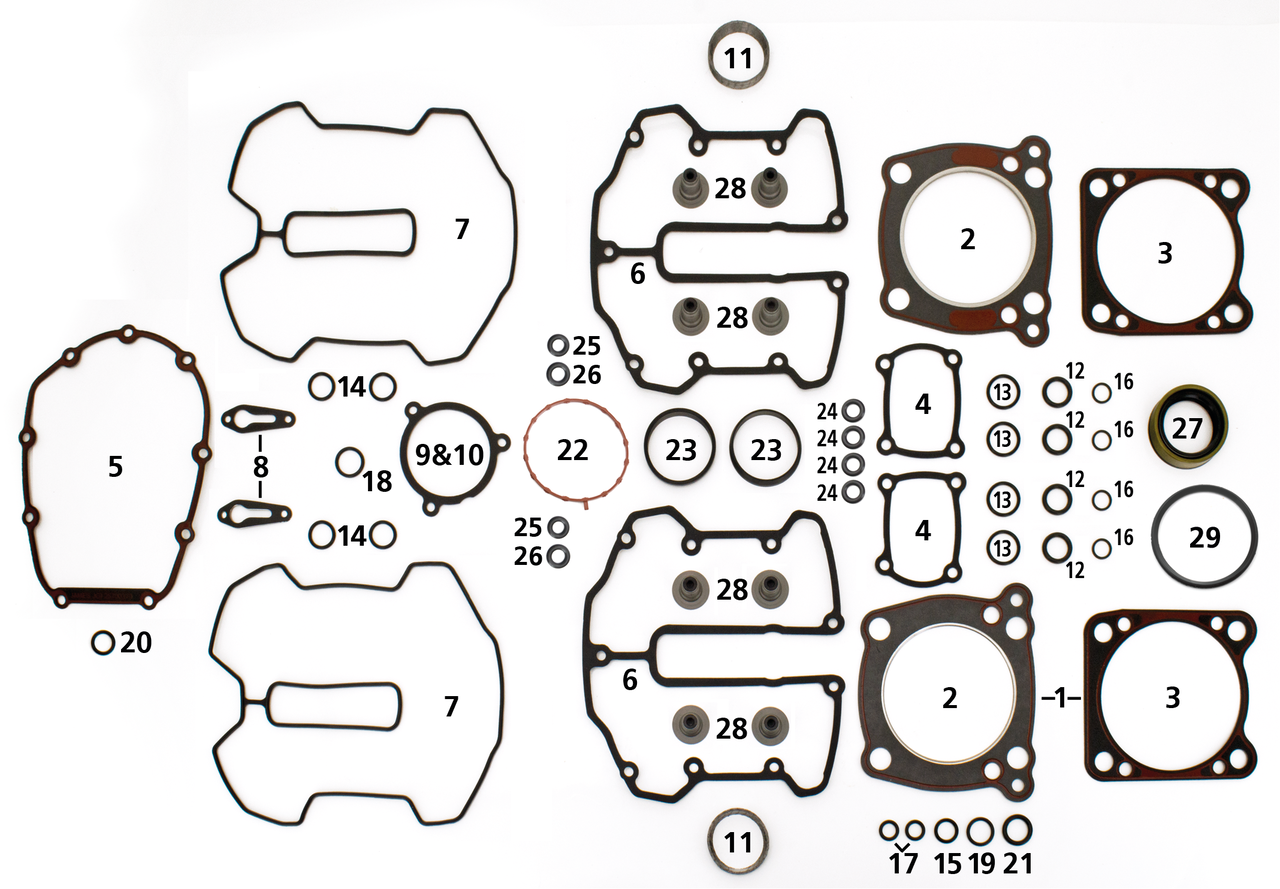 James Gaskets Engine Gaskets, Seals and O-Rings for Milwaukee Eight 2017 to Present – Gasket & Seals